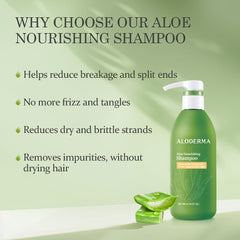 Etiquette verte d Aloderma Aloe Nourrissant sur l emballage