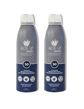 Aloe Up Sport Spray SPF50, application rapide sur visage et corps.