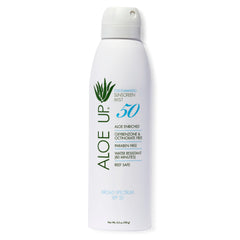 Aloe Up spray visage et corps SPF50, protection pratique et rapide tout au long de la journée