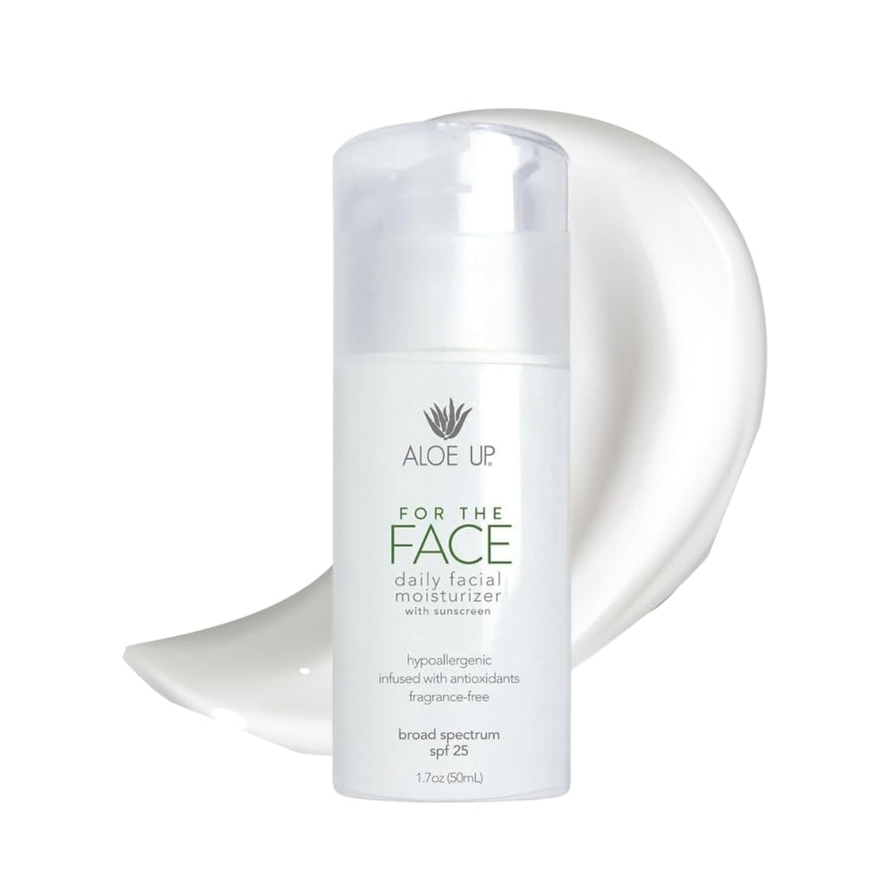 Aloe Up flacon visage SPF 25 – hydratation légère et protection solaire.