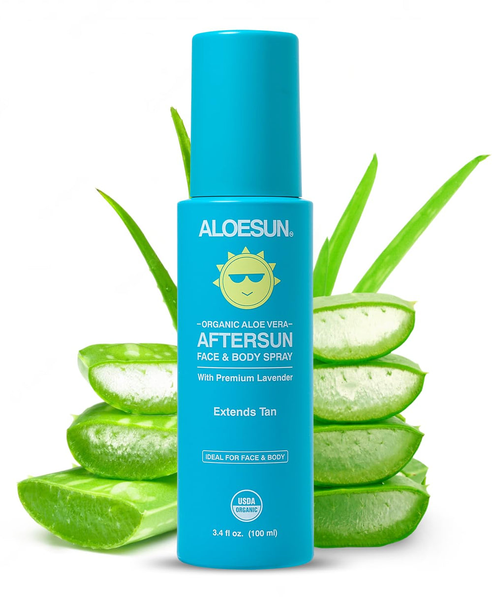 ALOESUN Après-Soleil brume visage et corps hydratante.