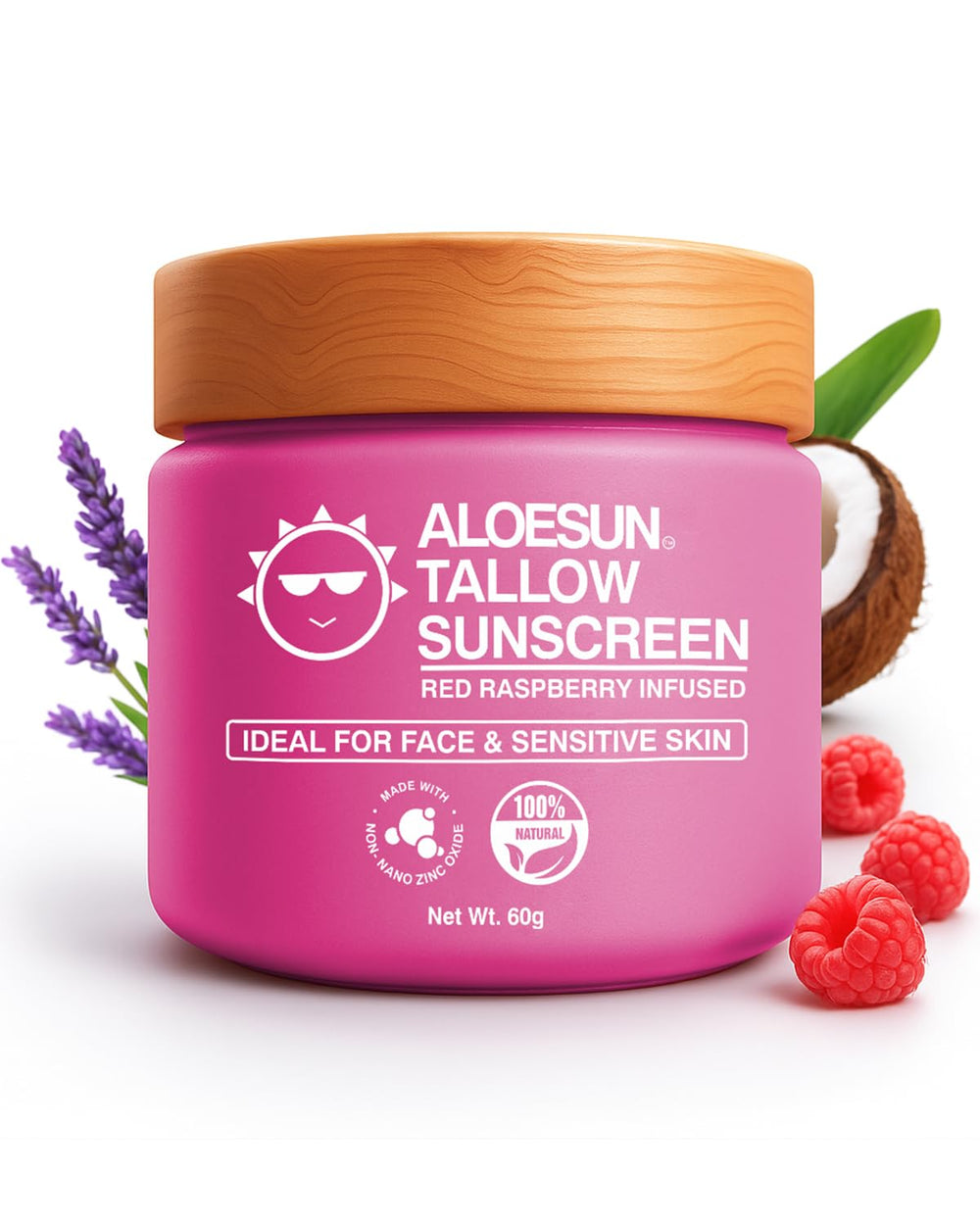 ALOESUN crème solaire boeuf-tallow sur visage et corps, protection immédiate.