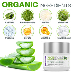 Ingrédients organiques AloeMoist Revive aloé vera et jojoba nourrissent la peau.