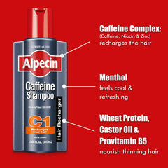 Alpecin Caffeine Shampoo Versement Mousse – montre l ecoulement et la mousse nourrissante.