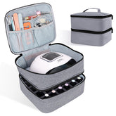 ALSLEA Organisateur-vernis-ongles gris double étage: rangement pratique pour 30 vernis.
