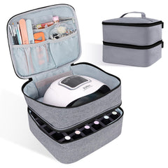 ALSLEA Organisateur-vernis-ongles gris double étage: rangement pratique pour 30 vernis.