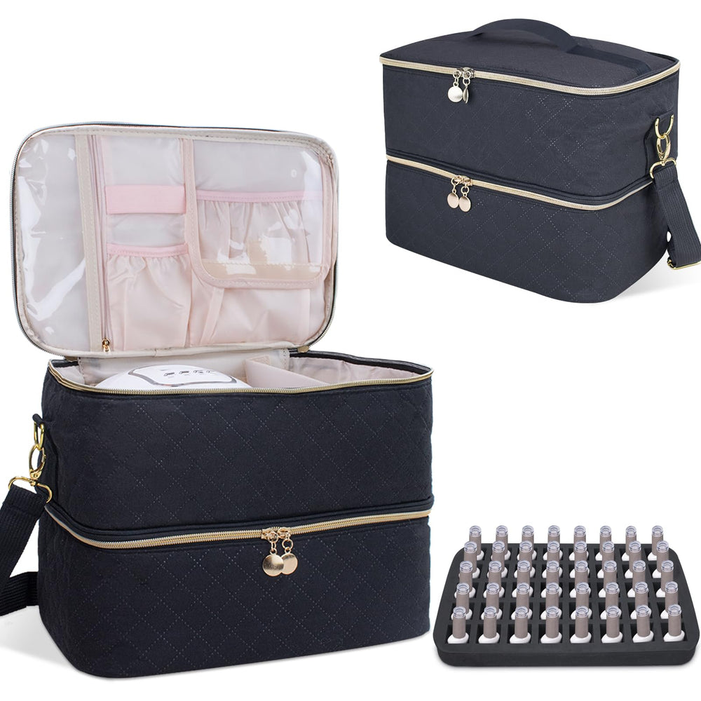 ALSLEA organiseur vernis à ongles avec poignee reglable pour un rangement pratique.