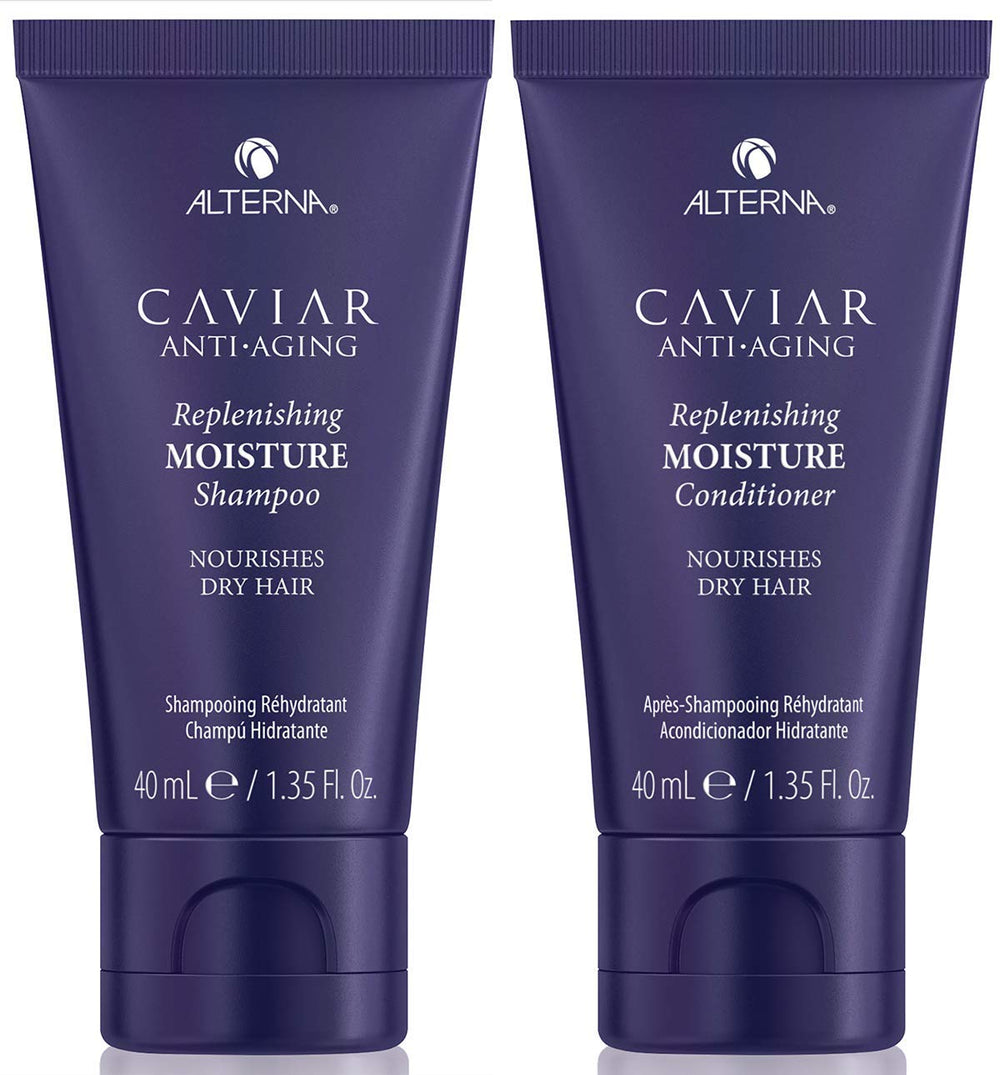 Flacon de shampoing Alterna Caviar Anti-Âge, hydratation en profondeur pour cheveux secs.