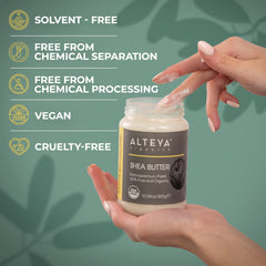 Utilisation-visage-corps avec Alteya, beurre karité pur, hydratation naturelle.