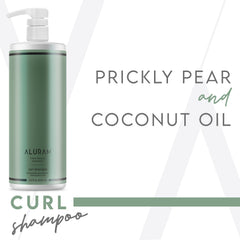 ALURAM Shampoing Curl, texture crèmeuse visible, démêlage facilité.