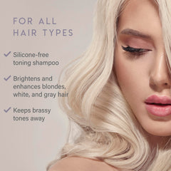 ALURAM Shampooing violet neutralise les tons jaunes pour un blond frais.