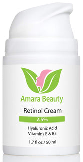Amara Beauty bouteille retinol visage 2,5% pour teint plus lumineux.