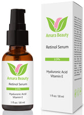 Amara sérum rétinol dans sa bouteille, pour peau plus lumineuse et lisse.