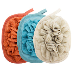 Amariver gant-douche-pouf-fleur : exfolie en douceur et mousse riche.