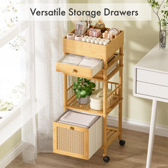 Amazer rangement compact en bambou, optimise l'espace salle de bains.