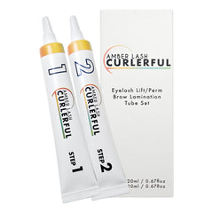 Amber Lash Curlerful Étape 1 : perm pour cils et sourcils, résultats naturels possibles.