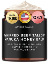 Amber & Misk baume suif de bœuf miel, hydratation profonde pour le visage.