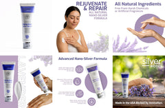 Absorption rapide du Silver Biotics Lavande sur peau propre.