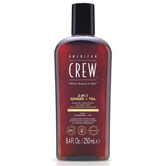 AMERICAN CREW 3-en-1 Gingembre-Arbre-à-thé : flacon net et revitalisant pour cheveux et peau.