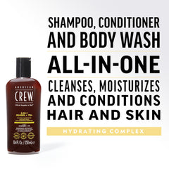 AMERICAN CREW 3-en-1 Gingembre-Arbre-à-thé : mousse douce pour cheveux propres et fraîches.