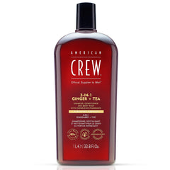 AMERICAN CREW 3-en-1 gingembre-thé bouteille – soin polyvalent pour cheveux et peau.