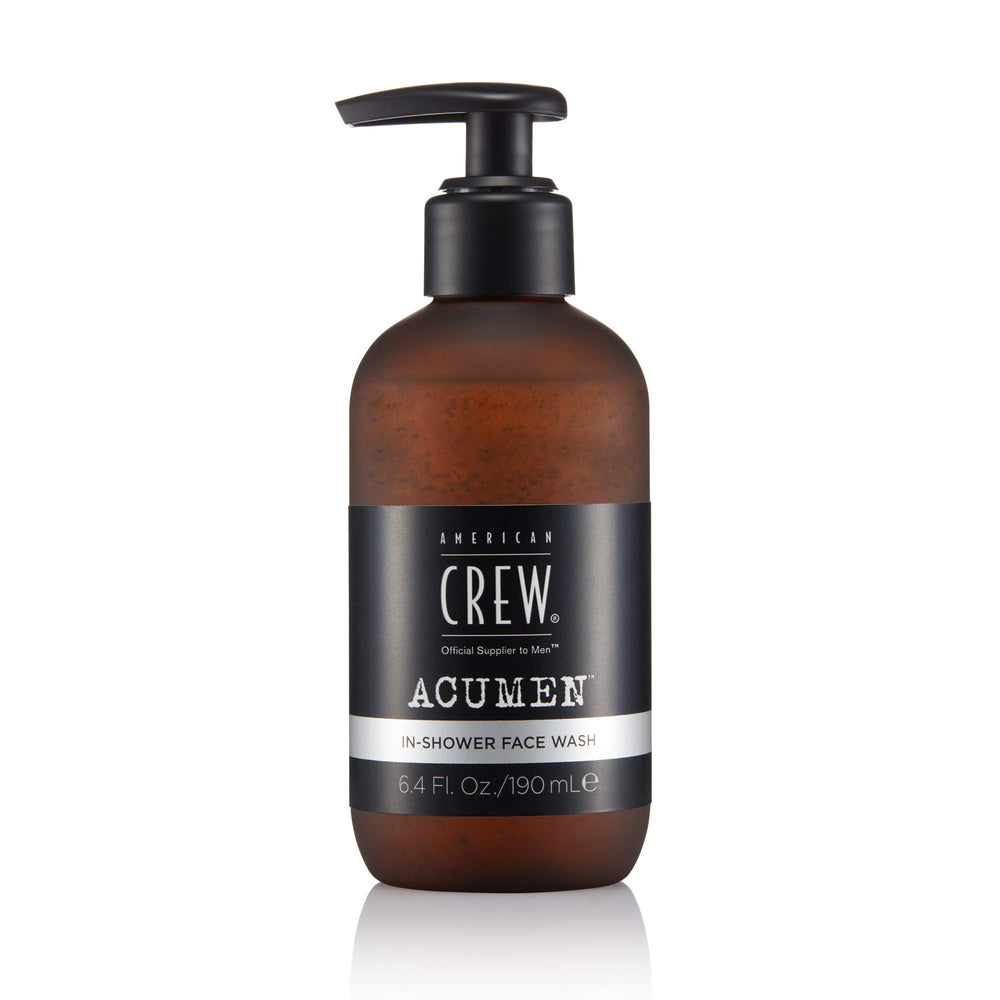AMERICAN CREW bouteille de nettoyant visage sous la douche, peau propre et fraîche.