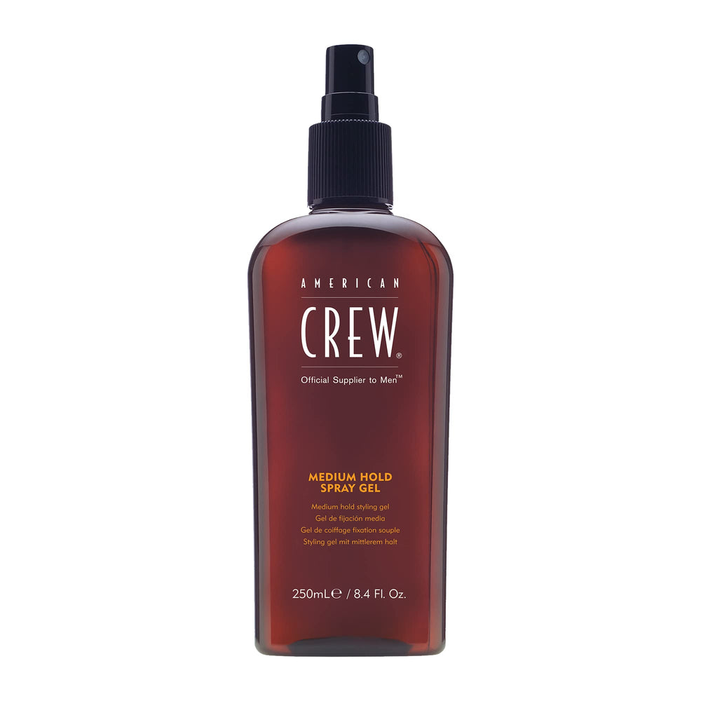 Flacon d'American Crew, aérosol coiffant, tenue naturelle.