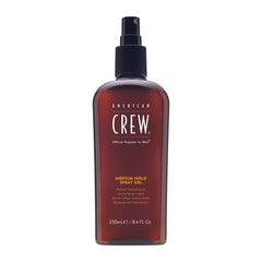 Flacon d'American Crew, aérosol coiffant, tenue naturelle.