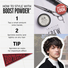 Application sur cheveux secs pour un volume durable avec American Crew.