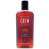 AMERICAN CREW shampooing pour hommes, bouteille nette et parfum citron-menthe frais.