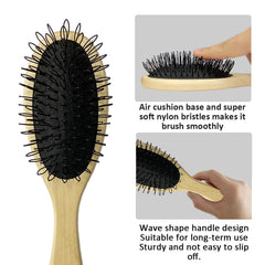 Ensemble Amirce de deux brosses pour perruques, manche bois, performance polyvalente