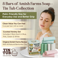 Savon Amish Farms – mousse riche pour peau sensible sans agressivité.