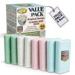 Savon Amish Farms – pack de 8 barres à prise facile pour l'usage quotidien.