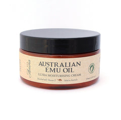 Crème Amora Emu Oil – flacon, hydratation durable pour le visage et le corps.