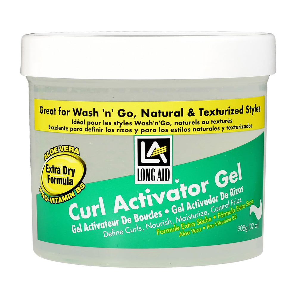 Bouteille AmPro Long-Aid Activator Gel, hydratation et définition des boucles.