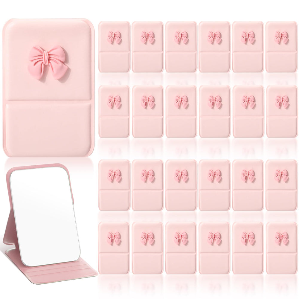 Amyhill Miroir pliant poche Noeud Coquette Rose, parfait pour fetes et cadeaux