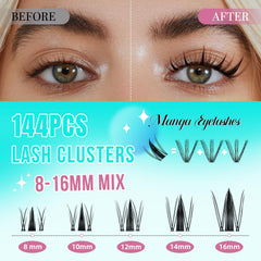AMZGIRL LASH - boîte 144 grappes, pratique pour voyages et retouches.