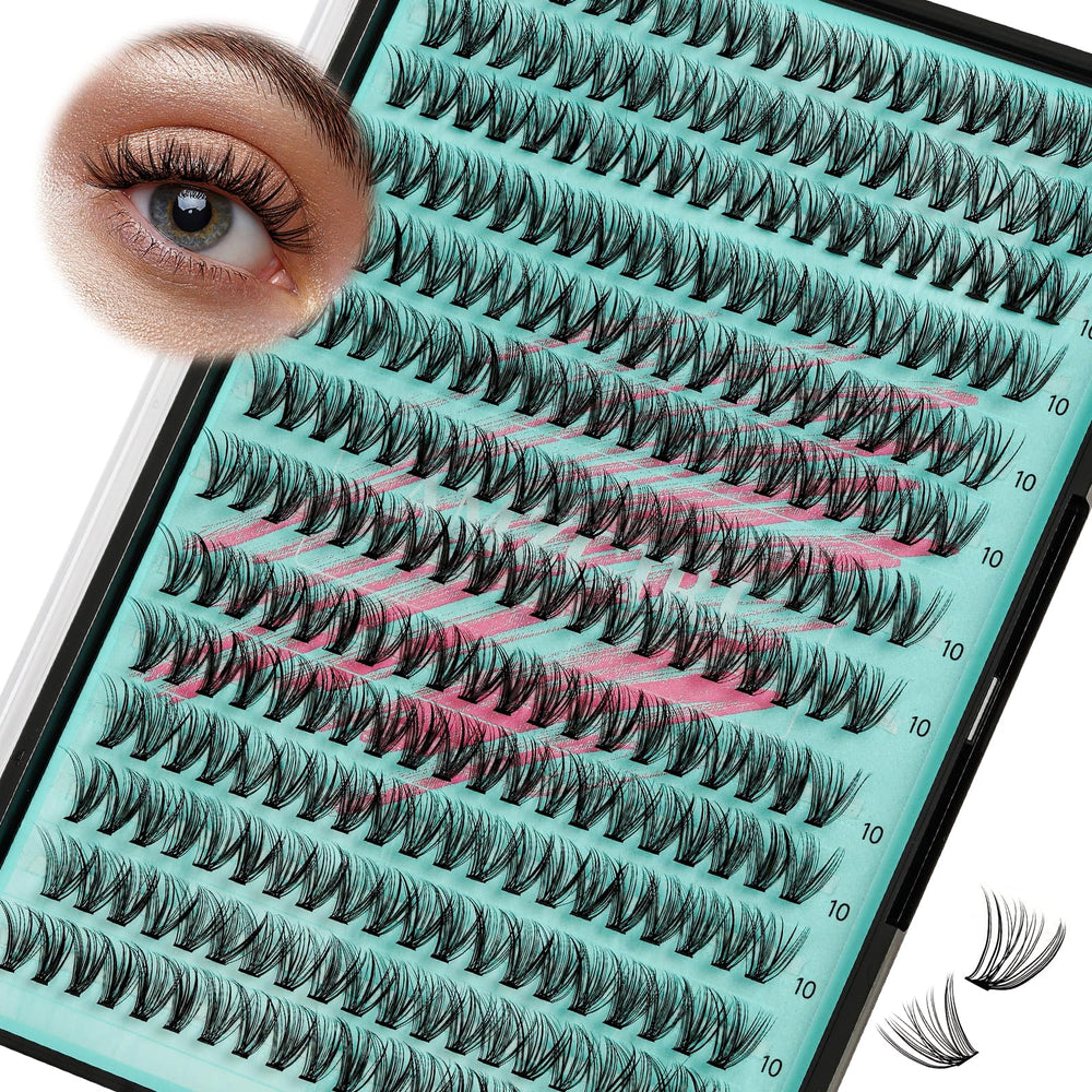 AMZGIRL LASH wispy clusters 280 pièces 10 mm pour un regard naturel