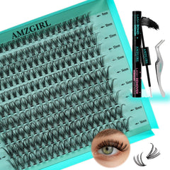 AMZGIRL LASH kit complet 200 clusters prêt à l’emploi à domicile.