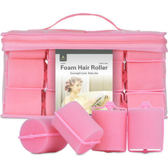 Amzpus rouleaux en mousse rose, 24 unités pour coiffage rapide sans chaleur.