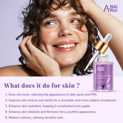 ANAI RUI sérum: niacinamide et arbutine pour éclairer le teint.
