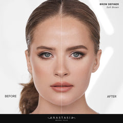 Anastasia Brow Definer Caramel : pointe ovale pour un tracé net et précis.
