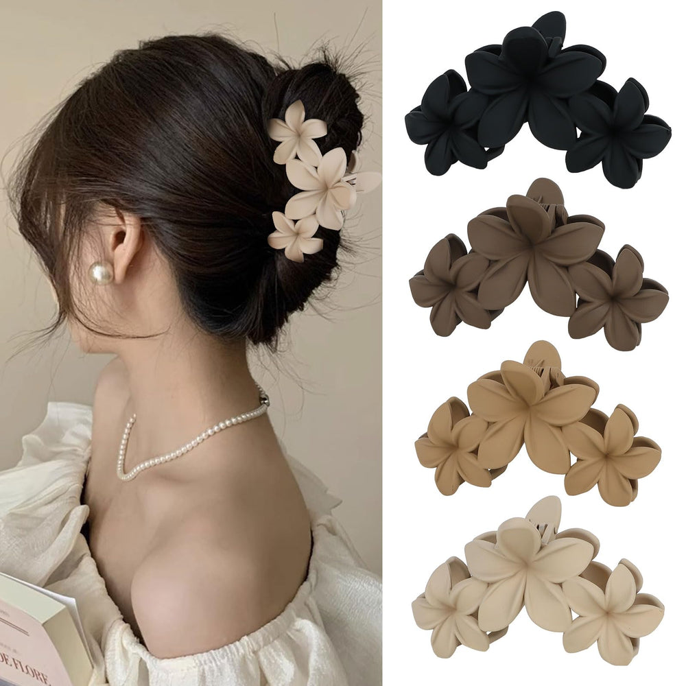 ANBALA pince-cheveux fleur plumeria hawaienne grande, tenue fiable pour cheveux épais.
