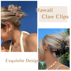 ANBALA pince-cheveux plumeria hawaienne noir, style élégant et discret.