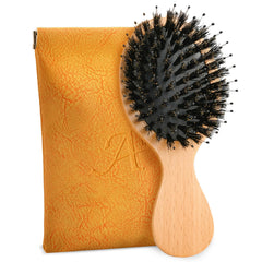 Ancable brosse-cheveux mini-portable: parfaite pour garder une coiffure soignée en déplacement.