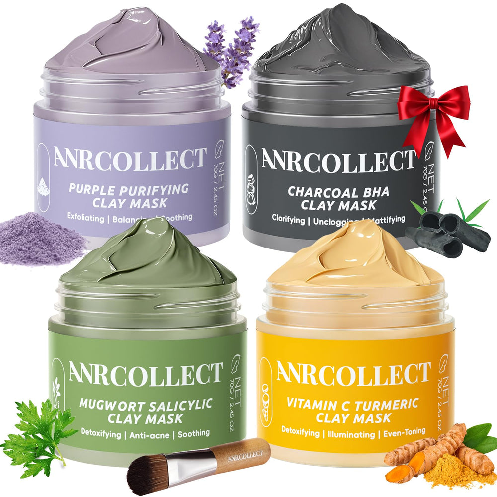 ANRCOLLECT masque argile curcuma vitamine-c: éclat naturel et pores purifiés