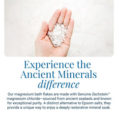 Ancient Minerals bain eau chaude, expérience de relaxation nocturne.