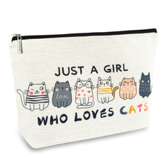 Sac-maquillage ancpeany au design chat 3D pour rangement pratique en voyage.