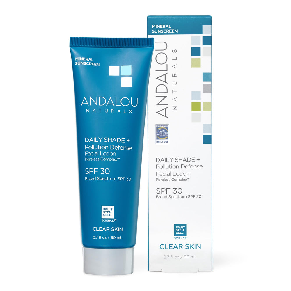 Andalou Naturals Daily Shade SPF30, écran minéral pour le visage, protection UV.