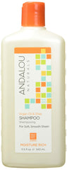 Shampoing Andalou Naturals argane-karité – bouteille prête à nourrir les longueurs en douceur.
